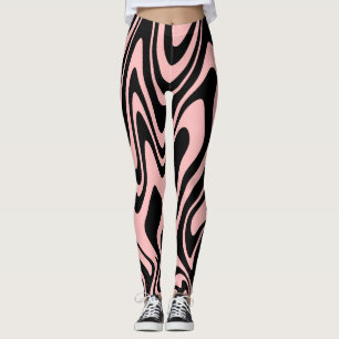 Rosa und schwarze Leggings