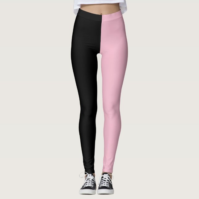 Rosa und schwarze Leggings (Vorderseite)
