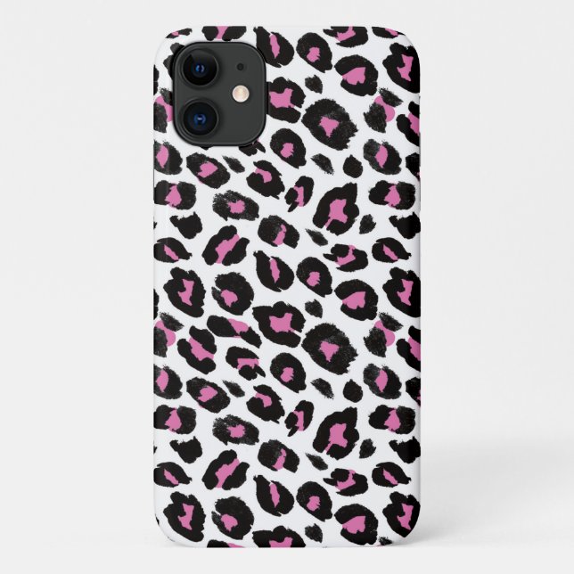 Rosa und schwarze Leoparden Case-Mate iPhone Hülle (Rückseite)