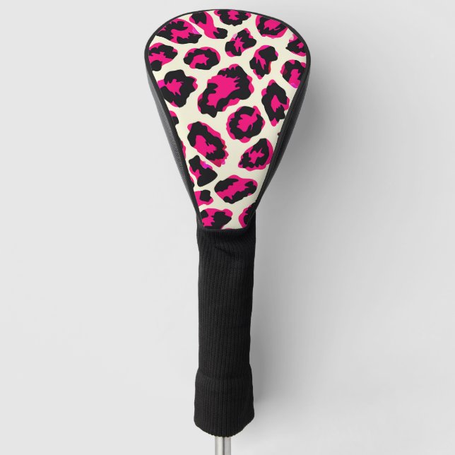 Rosa und schwarze Leoparden Golf Headcover (Vorderseite)