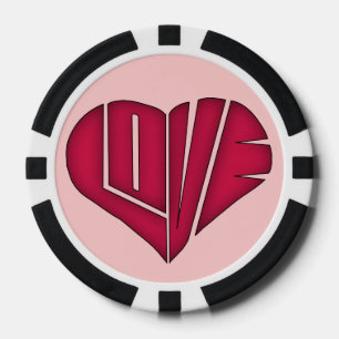 Rosa und schwarze LIEBE Personalisierter Couple Po Pokerchips