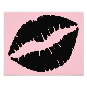 Rosa und schwarze Lippen Fotodruck