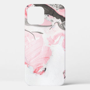 Rosa und schwarze Marmortextur. Handgezeichnet Case-Mate iPhone Hülle