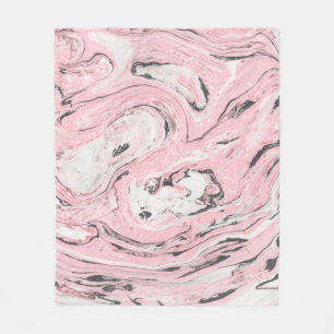 Rosa und schwarze Marmortextur. Modernes abstrakte Fleecedecke