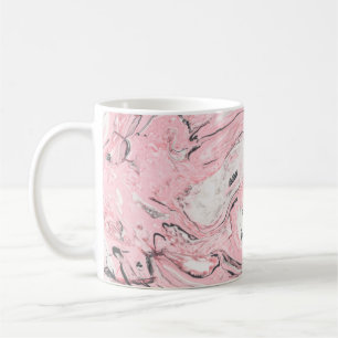 Rosa und schwarze Marmortextur. Modernes abstrakte Kaffeetasse