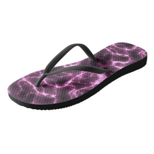 rosa und schwarze Marmorwirbel abstrakte Flip Flops