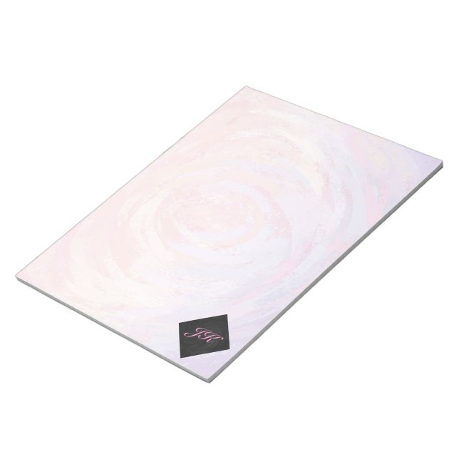 Rosa und Schwarze Monogramm Notizblock (angewinkelt)