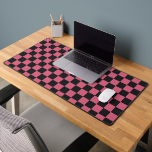 Rosa und schwarze Muster Schachbrett Check Checker Schreibtischunterlage