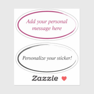 Rosa und schwarze Pinselstriche Aufkleber