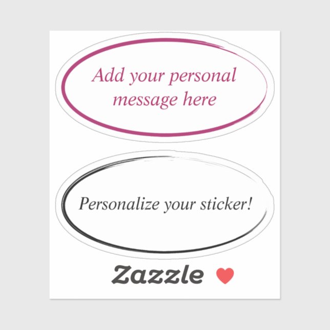 Rosa und schwarze Pinselstriche Aufkleber (Blatt)