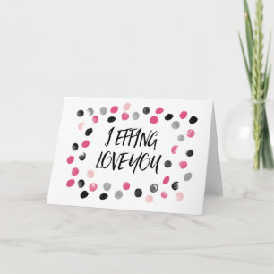 Rosa und schwarze Polka Punkte ich die Liebe Sie Feiertagskarte