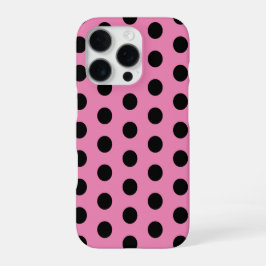 Rosa und schwarze Polka-Punkte iPhone 16 Pro Hülle