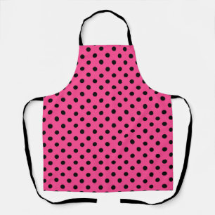 Rosa und schwarze Polka-Punkte Schürze