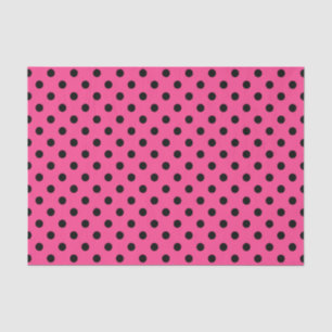 Rosa und schwarze Polka-Punkte Seidenpapier