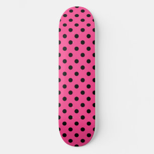 Rosa und schwarze Polka-Punkte Skateboard