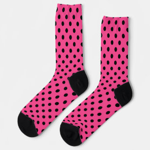 Rosa und schwarze Polka-Punkte Socken