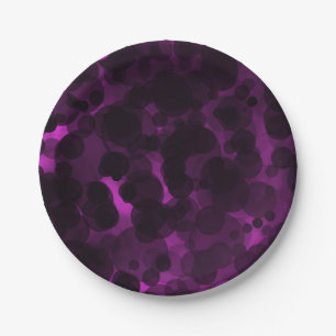 Rosa und schwarze Punkte Moderne elegante Chic-Par Pappteller