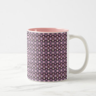 Rosa und schwarze Raute Zweifarbige Tasse