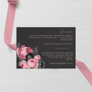Rosa und schwarze Rose Hochzeitskarte Begleitkarte