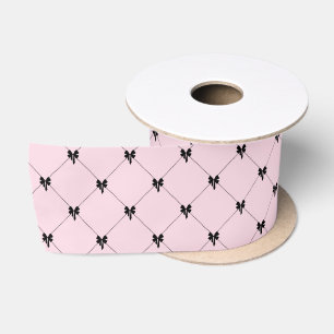 Rosa und schwarze Schleifen-Geschenkverpackung Satinband