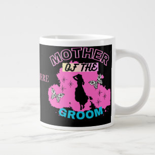 Rosa und schwarze Silhouette Mama Mutter des Raume Jumbo-Tasse