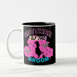 Rosa und schwarze Silhouette Mutter der Brautmutte Zweifarbige Tasse