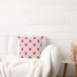 Rosa und schwarze Spinnen | Reversible Kissen
