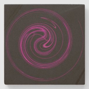 Rosa und schwarze Spiralplatte Stone Untersetzer