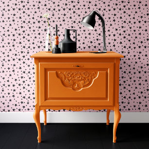 Rosa und schwarze Sterne Halloween Tapete