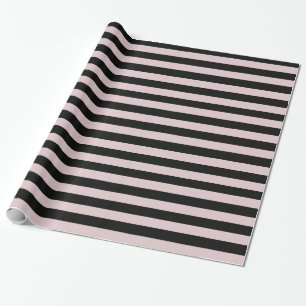 Rosa und schwarze Streifen Geschenkpapier