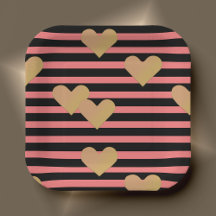 Rosa und schwarze Streifen Valentine