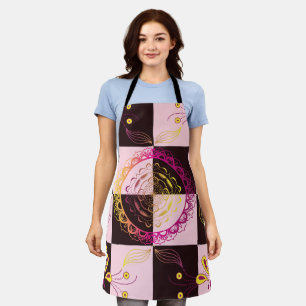 Rosa und schwarze Tafel, mystische Grafik Schürze