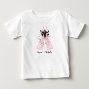 Rosa und schwarze Tepee-Pfeile Boho Chic Wild ONE  Baby T-shirt