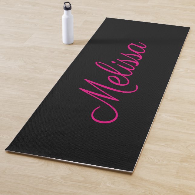 Rosa und schwarze Trendy Yogamatte (Beispiel)