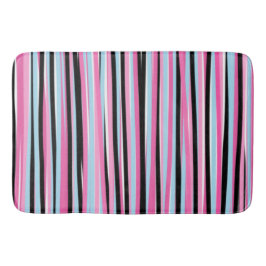 Rosa und schwarze vertikale Streifen Badematte