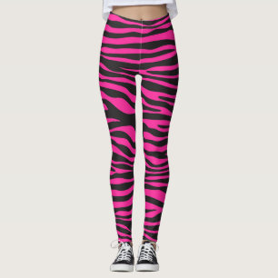 Rosa und schwarze Zebra Leggings