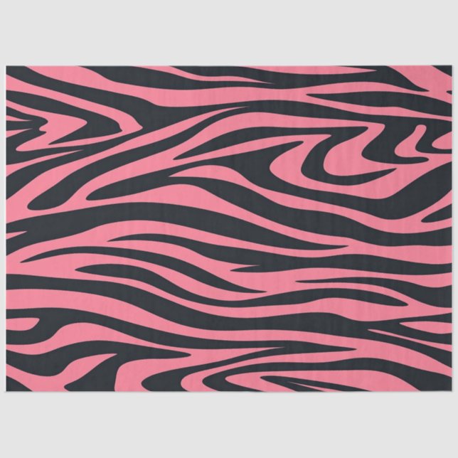 Rosa und schwarze Zebra Seidenpapier (Vorderseite)