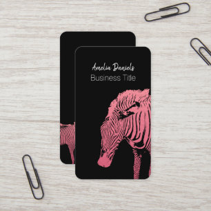 Rosa und schwarze Zebra-Visitenkarte Visitenkarte