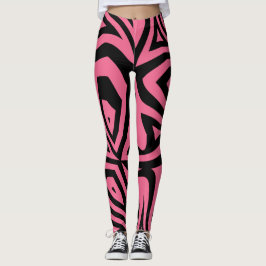 Rosa und schwarze Zebrastreifen Frauen Leggings