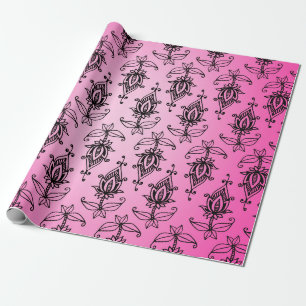 Rosa und schwarzer arabischer Bollywood Geschenkpapier