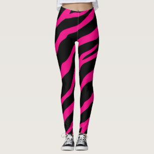 Rosa und schwarzer Druck des wilden Tieres des Leggings