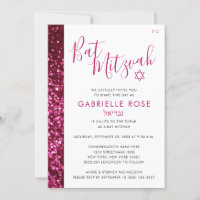 Rosa und schwarzer Glitzer Hebräischer Name Modern