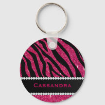 Rosa und schwarzer Glitzer Zebra Druckdiamanten Na