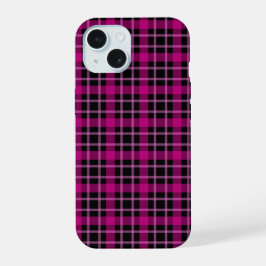 Rosa und schwarzer Grunge Vintage 90er Druck iPhone 15 Hülle
