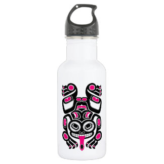 Rosa und schwarzer Haida-Geist-Baum-Frosch Edelstahlflasche
