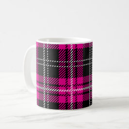 Rosa und schwarzer Karo-Tartan-Druck Kaffeetasse B