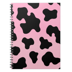 Rosa und schwarzer Kuhdruck Western Cowgirl Notizblock