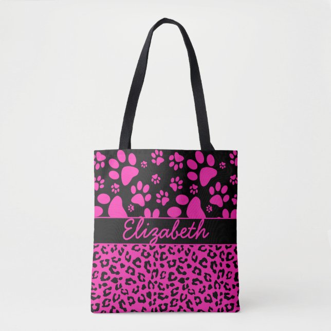 Rosa und schwarzer Leopard-Druck und Tatzen (Vorderseite)