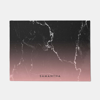 Rosa und schwarzer Marmor Fußmatte