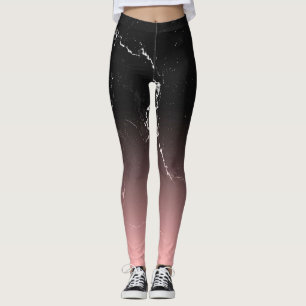 Rosa und schwarzer Marmor Leggings